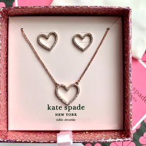 NWT! Kate Spade Heart Pendant &Studs Set